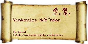Vinkovics Nándor névjegykártya