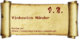 Vinkovics Nándor névjegykártya