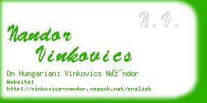 nandor vinkovics business card